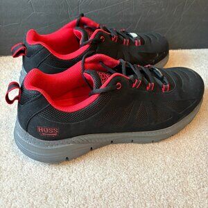 Hoss Ultra Lite Composite Safety Toe Shoes Men's Size 14W Black Red 10180